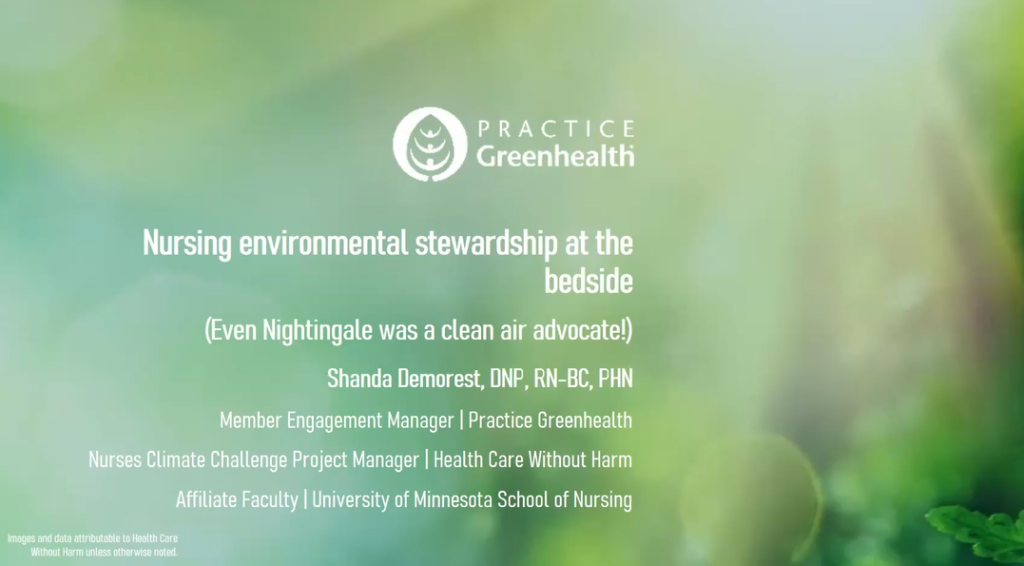 Nursing Environmental Stewardship at the Bedside
