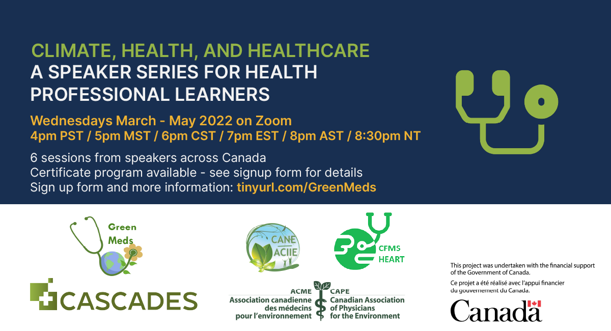 Climate, Health, and Healthcare: A Speaker Series for Health Professional Learners