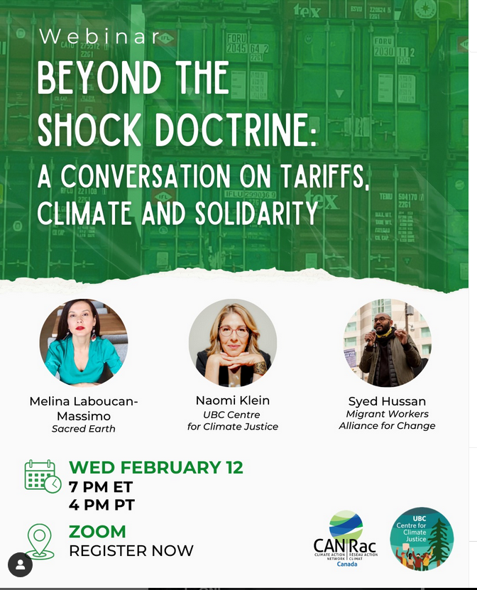 Beyond the Shock Doctrine: A Conversation on Tariffs, Climate and Solidarity