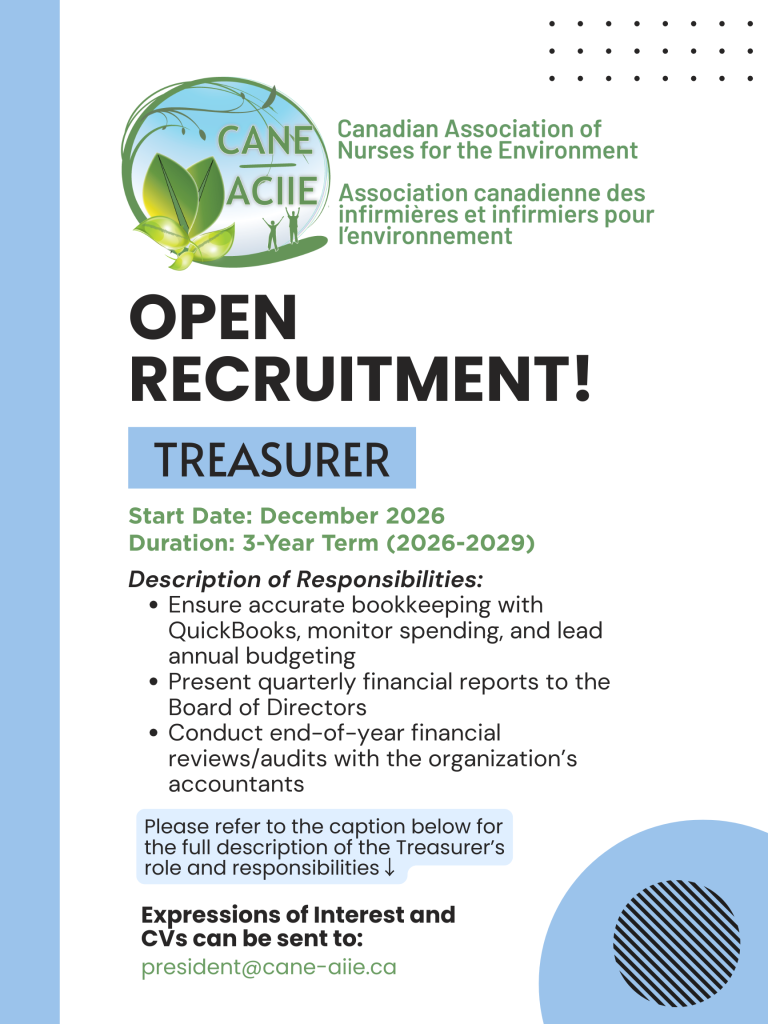 Call for Treasurer - click for poster